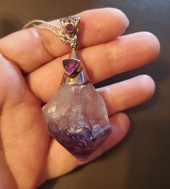 Starborn Creations Jewelry - Starborn Creations Raw Amethyst 925 Silver Artisan Pendant Aquarius February
